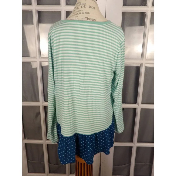 Matilda Jane Womens Talk Tomorrow Striped Polka Dot Top Shirt Large - Picture 2 of 4